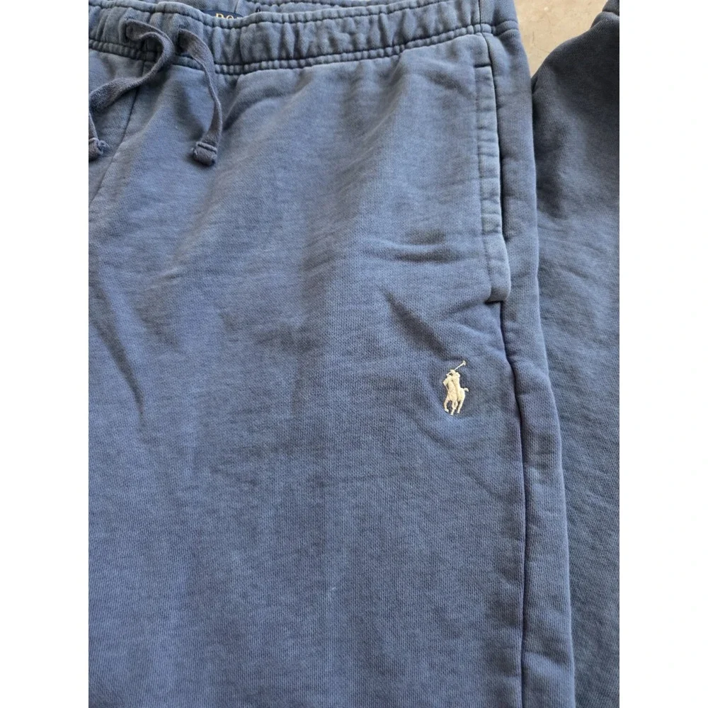 Polo Ralph Lauren Classic Joggers Drawstring 100% Cotton Sweatpants Blue Mens L